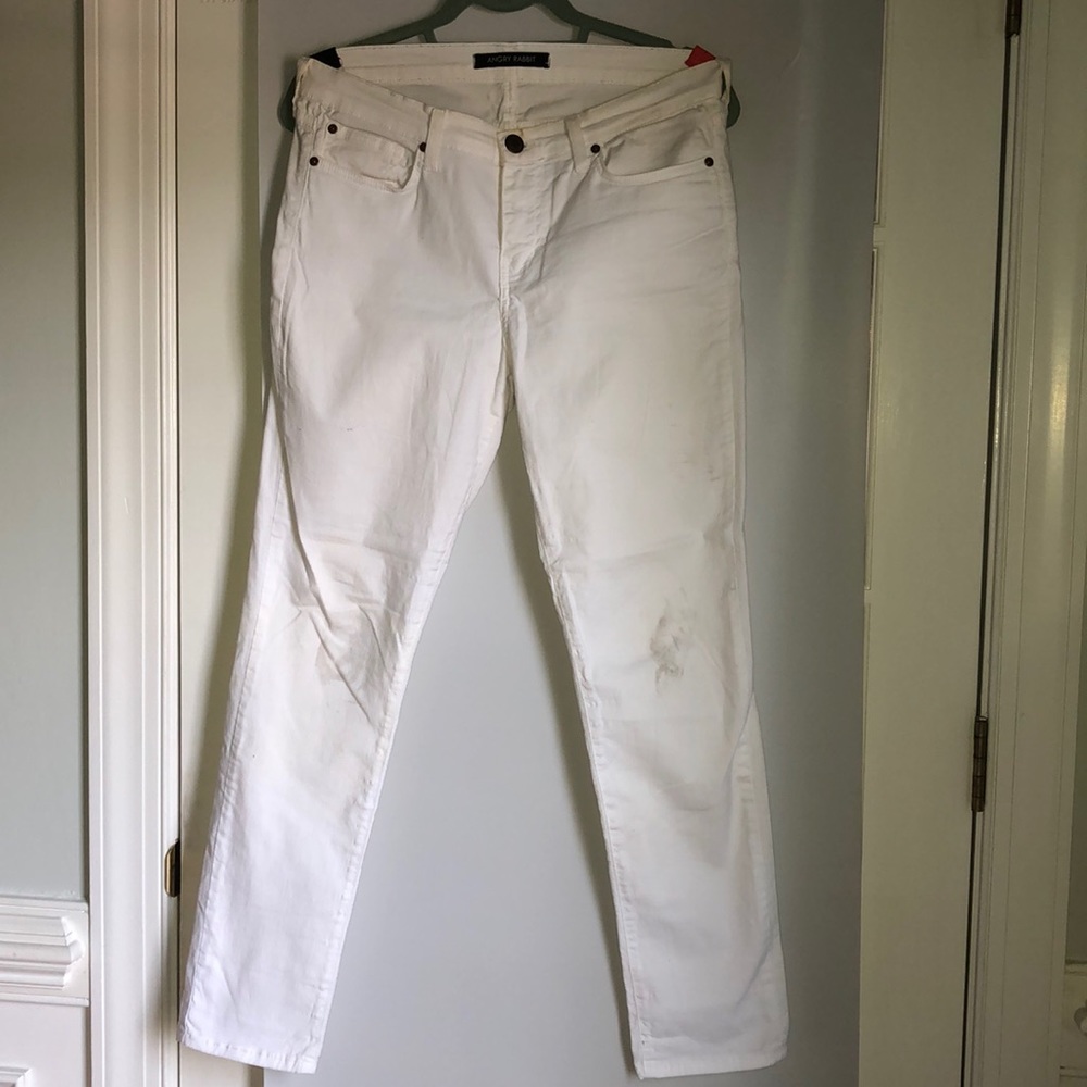 White Angry Rabbit Jeans
